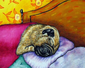 pug coaster dog art tile - dog lover gift - birthday gift for him or her