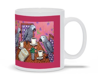 African Grey Parrot Bird Coffee Mug Mugs