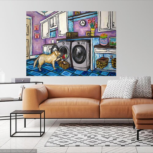 Golden Retriever Doing Laundry Canvas Art Print Room - Instyle Home Decorating Collie Wa Golden Retriever Doing Laundry Canvas Art Print Room - Instyle Home Decorating Collie Wa