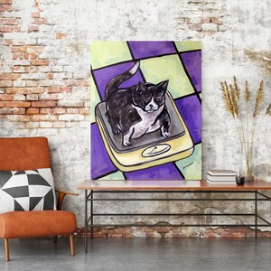 Katzen Druck - Bad Wandkunst - dicke Katze - Geschenk für Tierliebhaber