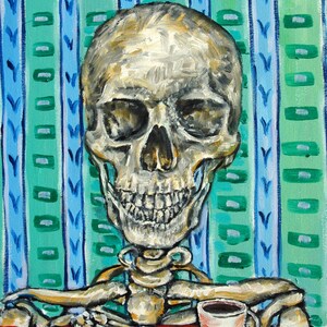 day of the dead skeleton art canvas print - ready to hang by SCHMETZPETZ
