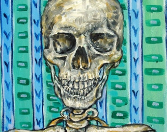 day of the dead skeleton art canvas print - ready to hang by SCHMETZPETZ