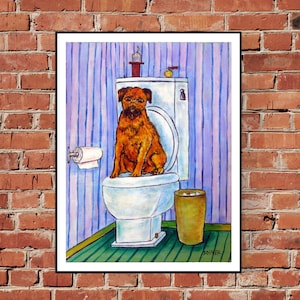 Border Terrier dog art print - bathroom decor - canvas print