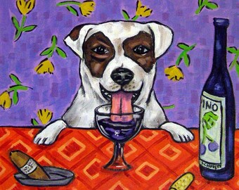 Jack Russell coaster tile wine decor animal decor dog lover gifts