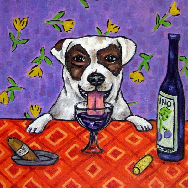 Jack Russell coaster tile wine decor animal decor dog lover gifts