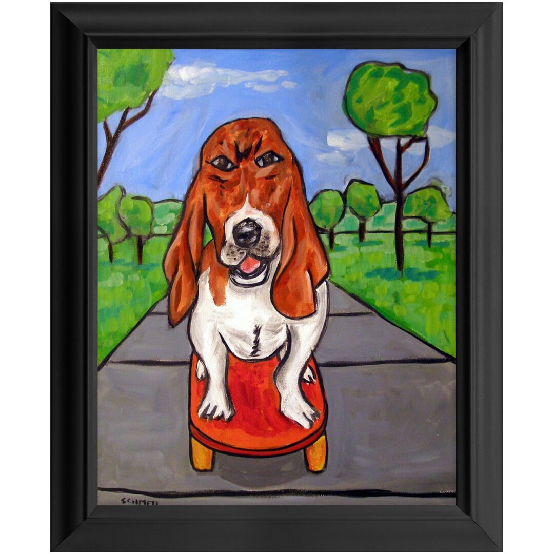 bestellen metriek opgraven Basset Hound Dog Art Print 11x14 Ready To Hang Framed Wall - Etsy België