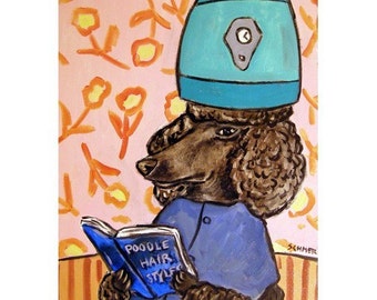 Poodle at the  Salon Dog Art Print