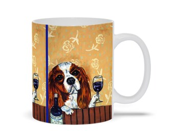 Mugs cavalier king charles spaniel wine dog coffee mug gift animal decor 11 oz mug