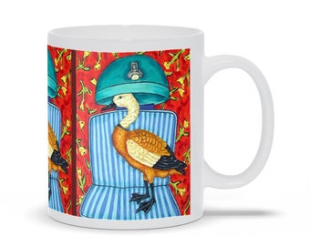Duck At The Salon Mug - Salon Art - Coffee Mugs - Ruddy Shelduck