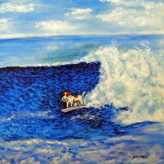 JACK RUSSELL terrier wine 8x10 art artist print animals impressionism