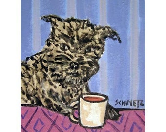 Affenpinscher at the Coffee Shop dog Art Print
