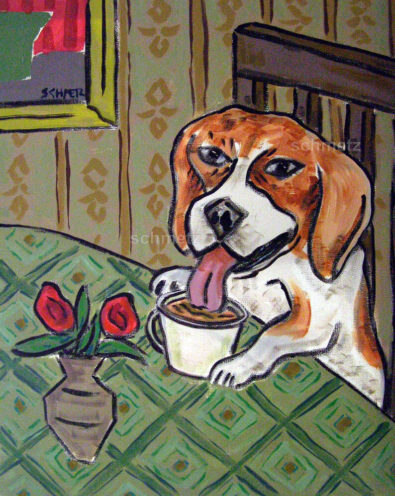 coffee print funny dog animal art dog decor wall art coffee canvas dog wall art coffee dog dog wall art beagle print animal decor