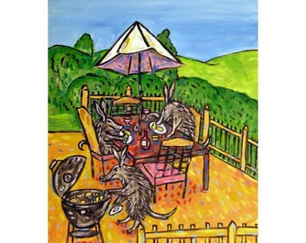 PRINT, aardvark , print, poster, gift, modern folk art, cook out