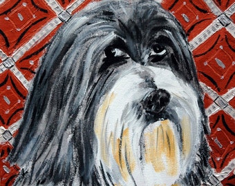 LHASA APSO dog Art Print   JSCHMETZ abstract american modern pop art folk abstract