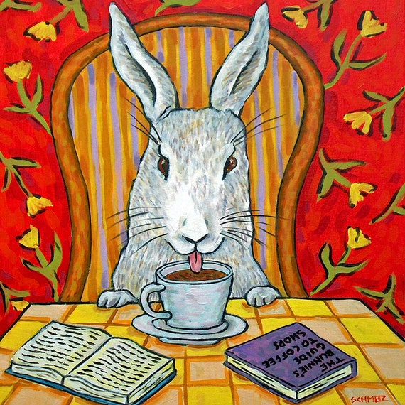 Sottobicchiere Divertente Con Scritta Crazy Rabbit Lady - MDF Rigido Lucido 9x9 Cm