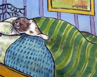 Harp Seal Taking a Nap Animal art tile coaster