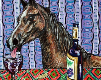 horse tile, horse coaster, arabian horse art, ceramic horse, horse wine, wine decor, animal decor, wine coaster, horse animal, wine art