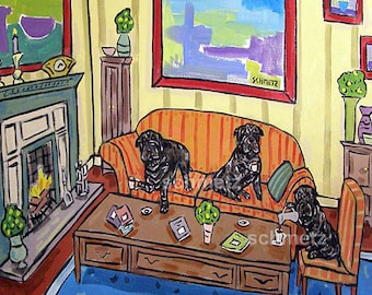shar pei tea party dog art tile coaster gift