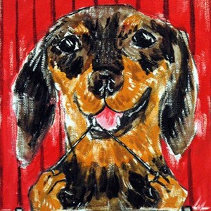 dachshund art - Dachshund Flossing Dog Art Print - dachshund gifts
