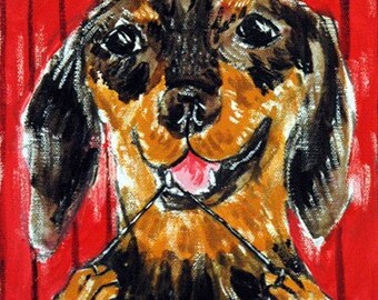 dachshund art - Dachshund Flossing Dog Art Print - dachshund gifts