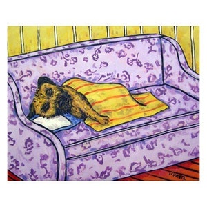 Border Terrier Taking a Nap Dog Art Print  JSCHMETZ modern abstract folk pop art AMERICAN ART gift
