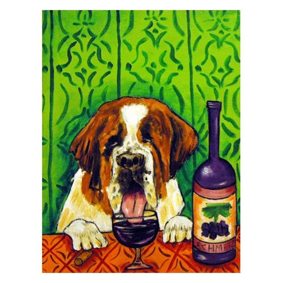 Bichon Frise at the wine bar dog art tile coaster gift