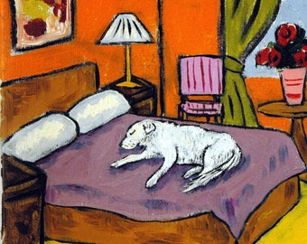 Great Pyrenees dog art tile coaster gift
