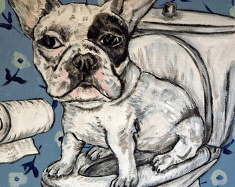 Handmade French Bulldog Coaster - Unique Animal Art by Schmetzpetz for Home & Bathroom Decor