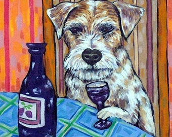 JAck Russell Terrier Having a Drink Dog Art coaster tile Gift jschmetz MODERN AMERICAN folk ABSTRACT pop