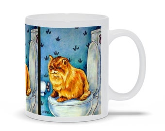 Chinchilla Cat Coffee Mug - Cat Art Lovers Gift - Ceramic Mugs