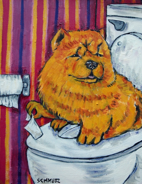 DACHSHUND BATH painting animal pet dog Art print 13x19 glossy photo print