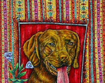 rhodesian ridgeback dog Art Print poster  JSCHMETZ modern abstract folk pop art AMERICAN ART gift coffee