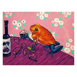 Dart Frog at the Wine Bar Animal Art print