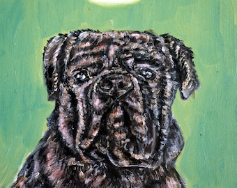 neopolitan mastiff angel dog art print on coaster tile gift  modern folk pop art JSCHMETZ 