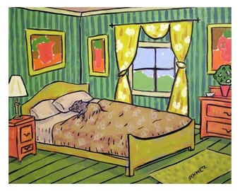 Pig art- sleeping pigs,  print, modern folk aert,bedroom art, pig print