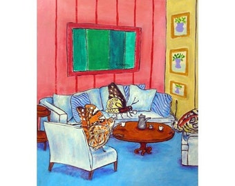 Butterfly Tea Party Insect Art Print 13x19 - mattre or glossy