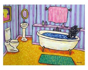 Pig Taking a Bath Art Print