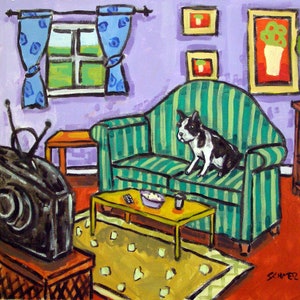 Boston Terrier Kunst, Boston Terrier Untersetzer, Terrier Geschenk, Hund Kunst Fliese, Keramik Boston Terrier, Terrierkeramik, Dekorhaus