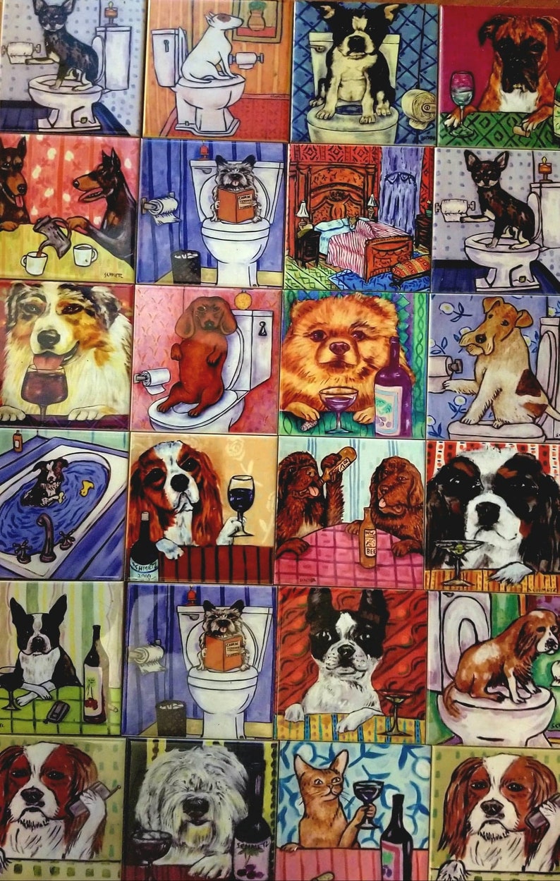 Gift for golfer from original oil painting by artist Jay Schmetz farm animal Cow Grazing fine art coaster tile