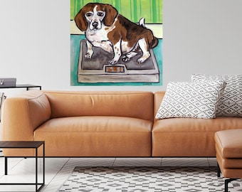 beagle art - Bathroom decor print -  Dog Art Print - beagle gifts - animal decor - dog art prints