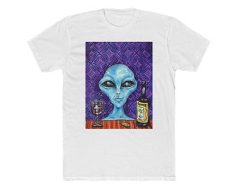 alien shirt art animal wine gift graphic t-shirt clothing apparel gift for boyfriend or girlfriend unisex