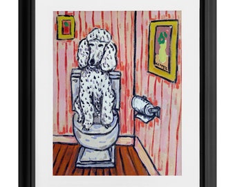 Poodle 11x14 Framed Art Ready To Hang Print Art Decor Gift Animal Dog Lover Bathroom Decor