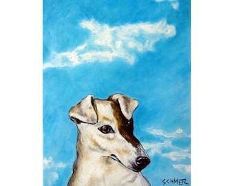 Smooth Fox Terrier with the Sky Dog Art Print  JSCHMETZ modern abstract folk pop art AMERICAN ART gift