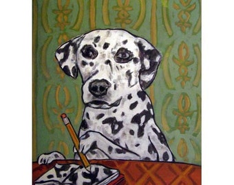 Dalmatian Artist Dog Art Print