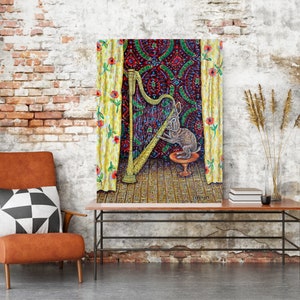 bunny harp mock up print