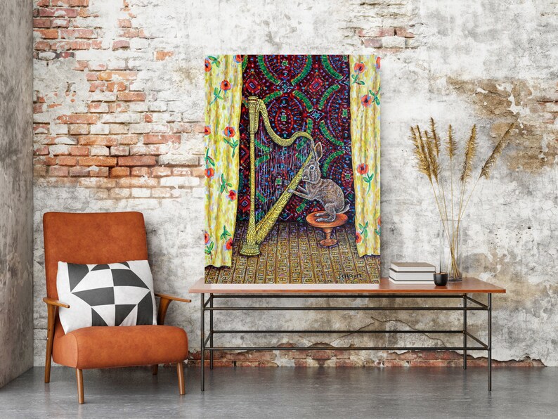 bunny harp mock up print