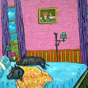 Hogging the Blanket Pig Art Print | Canvas
