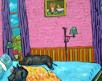 Hogging the Blanket Pig Art Print | Canvas