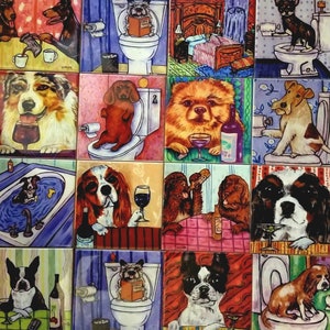 Chinchilla cat tile coaster in the bathroom animal pet art decor image 3