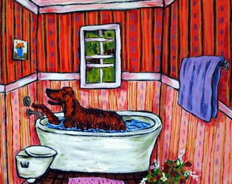 Irish Setter art coaster tile - bathroom art print on tile - irish setter tile - irish setter gifts - irish setter coasters - bathroom tile